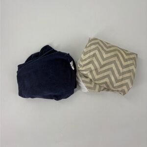 Lot of 2 Changing Pad Covers - Navy , grey/white stripes